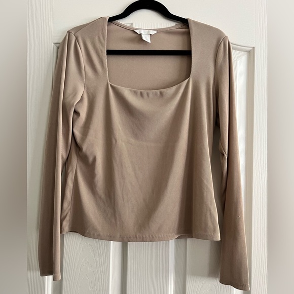 H&M Tops - H&m Square Neck Ribbed Long Sleeve Top Size Large